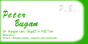 peter bugan business card